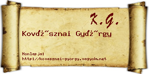 Kovásznai György névjegykártya
